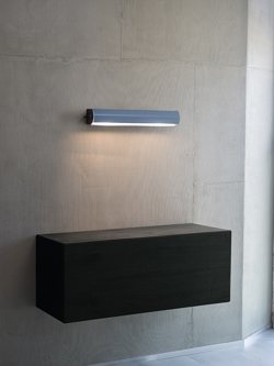 Applique Cylindrique Longue væglampe, grå/lyseblå